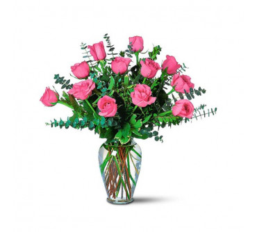 Dozen Teleflora Pink Roses